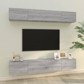 vidaXL Vidaxl - Muebles De Tv 4 Piezas Gris Sonoma 100x30x30 Cm