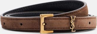 Saint Laurent Cintura Cassandre in suede