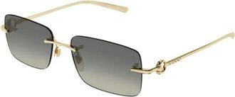 Gucci GG1703S Rimless Rectangular Sunglasses - Gold