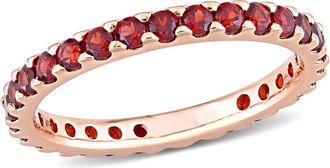 Amour 1 1/5 CT TGW Garnet Eternity Ring In 10K Rose Gold