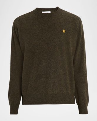 Alexander McQueen Mens Embroidered Skull Wool Crewneck Sweater