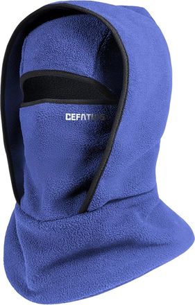 Generic Outdoor Winter Warm Hat Neckban Integrated Windproof Cycling Protection Mask Head Cover Thermal Sports Ski Face Neck Mask Blue Free Size