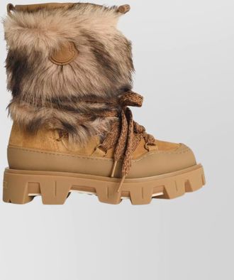 Moncler suede shearling boots