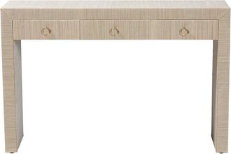 Baxton Studio Cielo Bohemian Woven Grasscloth 3-Drawer Console Table