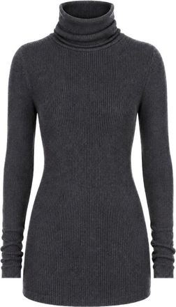 Rick Owens Wol trui met coltrui - Dames - Coltruien - Grijs - M - Wol - Truien & Vesten