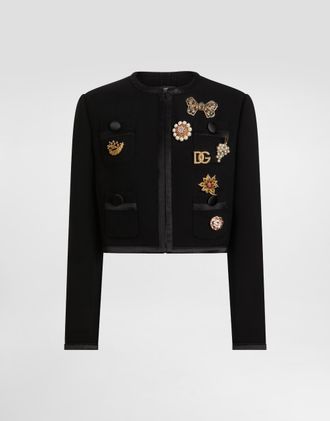 Dolce & Gabbana Double Crêpe Wool Jacket - Woman Coats And Jackets Black 40