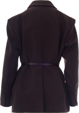 P.A.R.O.S.H. Womens Blazer Double-Breasted Dark Brown Virgin Wool Jacket
