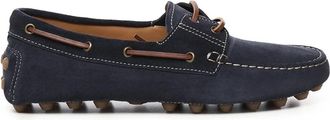 Tod's Blauwe Su&egrave;de Platte Schoenen - Heren - Bootschoenen - Blauw - 41 1/2 EU - Su&egrave;de - Schoenen