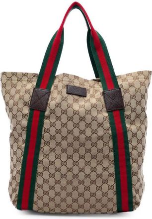 Gucci Pre-owned Gucci GG Canvas Web Tote Ladies GSQJ9IAAAOV0YAHQ