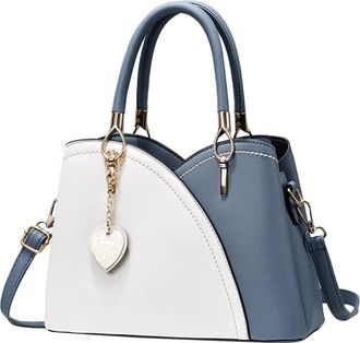 Generic Fashion Shoulder Bags Casual Leather Messenger Bag Large Capacity Handbag Fashion Womens Bag Men Shoulder Bags (Blue, One Size)