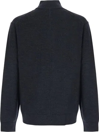 Calvin Klein Mens Half-Zip Merino Wool Sweater Grey Tops Top