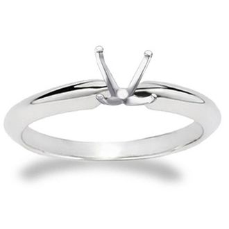 Pompeii3 4-Prong Solitaire Engagement Ring Setting White Gold 14K Size Selectable