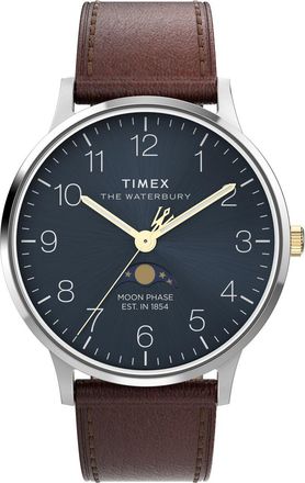 Timex Waterbury Classic Moon Phase Mens Brown Watch TW2W75600 material_Leather - One Size