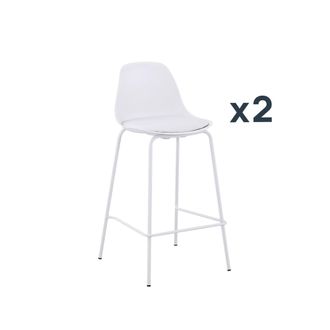Klast Packs 2 taburetes polipropileno blanco 42cm x 88 cm cm