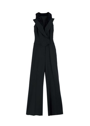 Elie Saab Black Jumpsuit with Velvet Lapels Size XXS