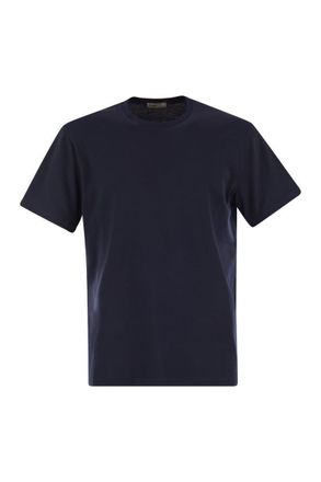 Herno Resort T-Shirt In Cotton And Light Stretch Nylon