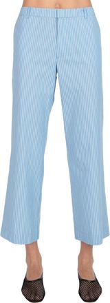 ATM Anthony Thomas Melillo Superfine Twill Stripe Boyfriend Pant In Summer Sky/white