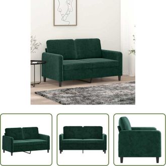 vidaXL Divano in velluto - Divano a 2 Posti Verde Scuro 120 cm in Velluto