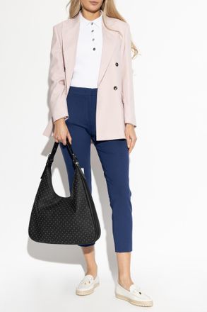 Michael Michael Kors Long Sleeve Polo, Womens, White