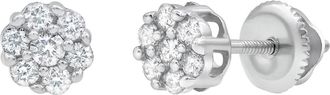 LuvMyJewelry Lab Grown Diamond Cluster Stud Earrings in 14K White Gold at Nordstrom Rack