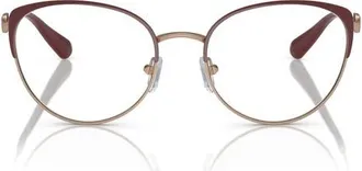 Emporio Armani 53mm Cat Eye Optical Glasses in Rose Gold/bordeaux/demo Lens at Nordstrom