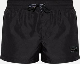 Dolce & Gabbana Mens Plaque Swimshorts Black - Size: 3