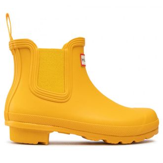 Hunter Original Chelsea Rubber Womens Ankle Boots - Yellow - Size:UK 4