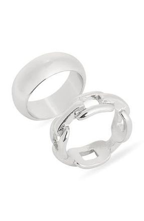 Leith Set of 2 Assorted Rings in Silver at Nordstrom Rack, Size Small/medium