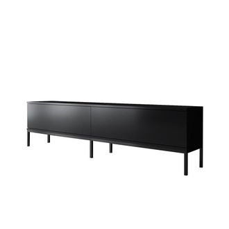 Calicosy Mueble de TV negro con 2 puertas abatibles - L180 cm