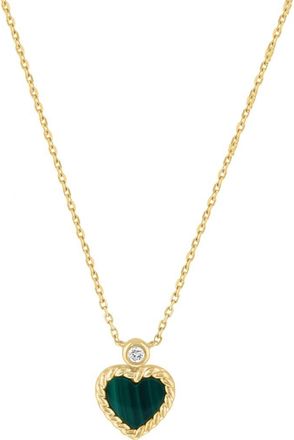 Effy Malachite Heart Pendant Necklace in Green at Nordstrom Rack, Size 18
