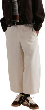Free People Lay Down Ankle Wide Leg Chinos in Clean Ivory at Nordstrom, Size 14