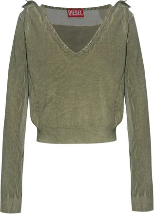 Diesel Maglione con scollo a V - Verde