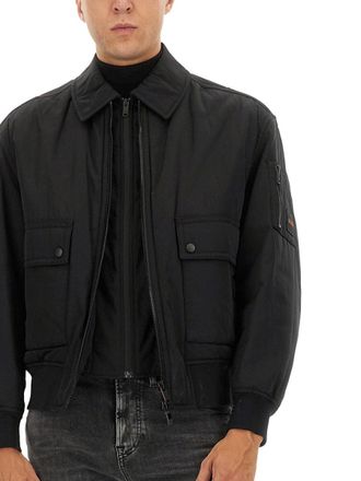 HUGO BOSS Removable Lining Bomber Jacket - Black