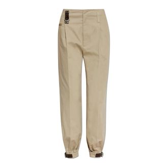 Moschino Wide Trousers, female, Beige, Size: 2XS Wide-leg Trousers