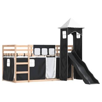 Berkfield Home Elegant Bunk Bed without Mattress with Slide White & Black 80x200 cm