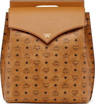 MCM Diamond Rugzak in Visetos Leder Mix - unisex - Rugzakken - Bruin - ONE Size - Leer - Tassen
