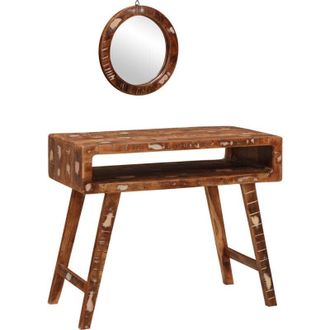 vidaXL Vidaxl - Dressing Table Brown 90 x 76 x 45 cm Solid reclaim wood