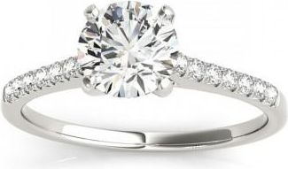 Allurez Diamond Single Row Engagement Ring 18k White Gold (0.11ct)