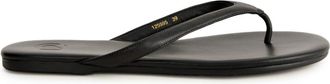 12 Storeez leather thong flip flops - women - Leather/Polyester Microfiber/Rubber - 35 - Black