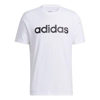 adidas neo M Ce Logo Tee Contrasting Colors Logo Printing Sports Short Sleeve White H14240