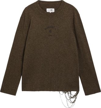 Maison Margiela Crewneck - Heren - Ronde hals truien - Groen - M - Truien & Vesten