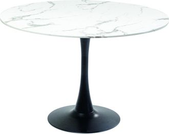 Kare Design Mesa schickeria m&aacute;rmol blanco negro &oslash;110cm