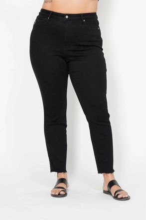 Judy Blue Womens High Waist Tummy Control Shield Pockets Skinny Jeans In Midnight Black