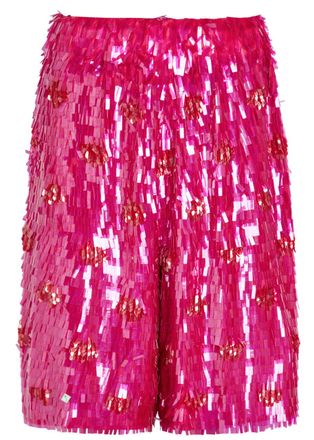 Dries Van Noten Pomy Sequin-embellished Polka-dot Silk Shorts - Fuchsia - M (UK12 / M)