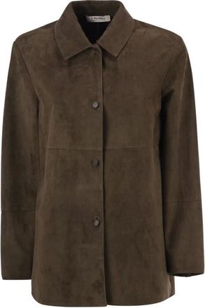 Max Mara Gocce Suede Jacket - Heren - Jassen - Groen - Maat: S Su&egrave;de