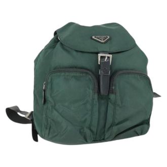 Prada Pre-owned Nylon Rugzak - Dames - Vintage Rugzakken - Groen - ONE Size - Nylon - Vintage