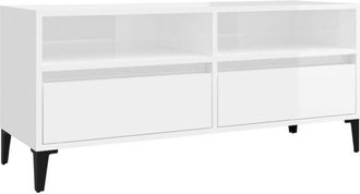 vidaXL TV Cabinet High Gloss White 100x34.5x44.5 cm Engineered Wood vidaXL