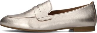 Gabor Gouden Leren Loafers met Glamour Touch - Dames - Loafers - Geel - 42 1/2 EU - Leer - Schoenen