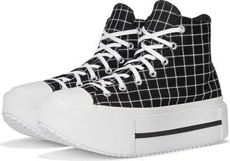 Converse Chuck Taylor All Star Lift Double Stack Platform Plaid Shoes Black/White/Black : Mens 10.5 - Womens 12.5 Medium, Canvas