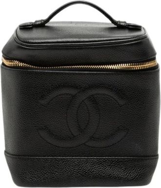 Chanel Pre-owned Handbags, female, Black, Size: ONE SIZE Pre-owned Leather Pouch